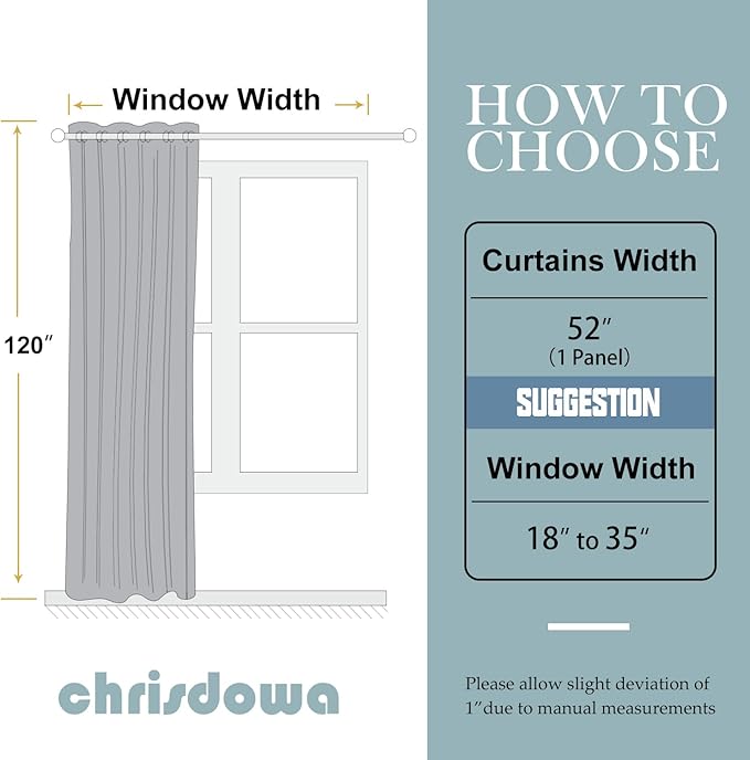 ChrisDowa Blackout Curtains 120 Inches Long