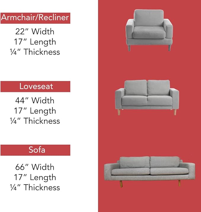 LAMINET Deluxe Extra Thick Sagging Furniture Cushion Support Insert| Seat Saver| New and Improved| Extend The Life of Your Sofa| 60% Thicker - Sofa - 17" L x 66" W