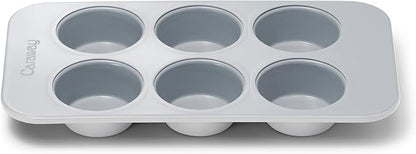 Caraway Nonstick Ceramic 6 Cup Muffin Pan – Non-Toxic, PTFE & PFOA Free – Oven