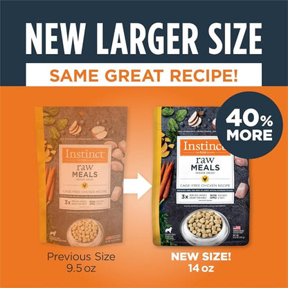 Instinct Freeze Dried Raw Meals, Natural Dry Dog Food, Grain Free - Cage Free Chicken, 14 oz. Bag