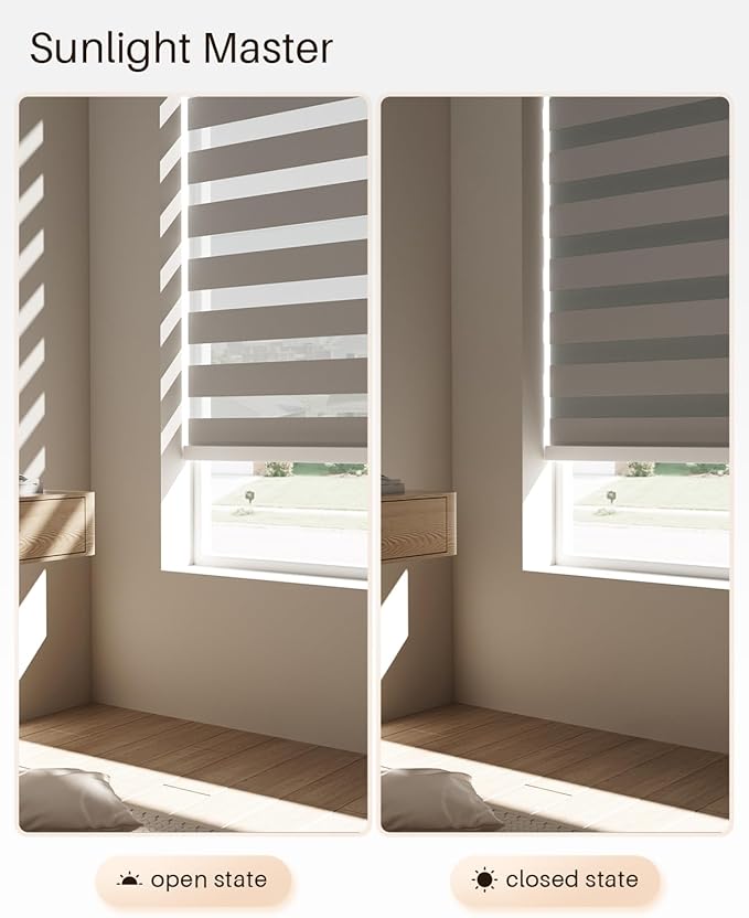 Smart Zebra Blinds for Windows, Alexa Motorized Blinds