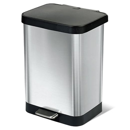 Glad GLD-74506 Stainless Steel Step Trash Can