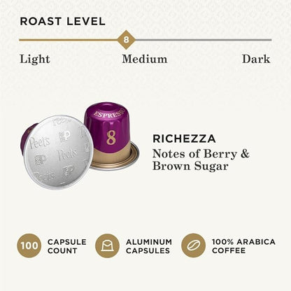 Peet's Coffee, Medium Roast Espresso Capsules, Compatible