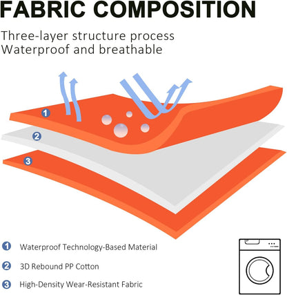 BDEUS 43x25In Large Size Outdoor Dog Bed, Waterproof & Portable Camping Travel Pet Mat, Easy to Clean, Washable Odor Resistant Pet Cooling Pad (Orange)