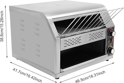 2400W Stainless Steel Countertop Bread Oven, Commercial Toaster Conveyor