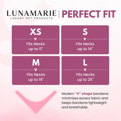 LunaMarie - Luxury Pet Birthday Bandanas -Premium & Silky Poly Fabric | 100% Handmade | Custom Shape Dual Layered (Rebel, Small)
