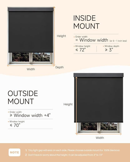 Smart Roller Shades for Windows, Alexa Blackout Motorized Blinds