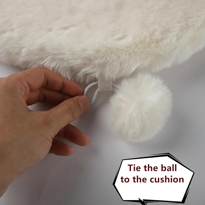 SHENGOCASE 2-Pack 14" x15.7 Faux Rabbit Fur Cat Dog Bed Cushion Pad Mat, Cat Tree Tower Replacement Cushion Pad for Window Perch Carrier House Cage Crate Kennel Furniture