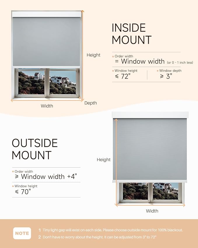 Smart Roller Shades for Windows, Alexa Blackout Motorized Blinds