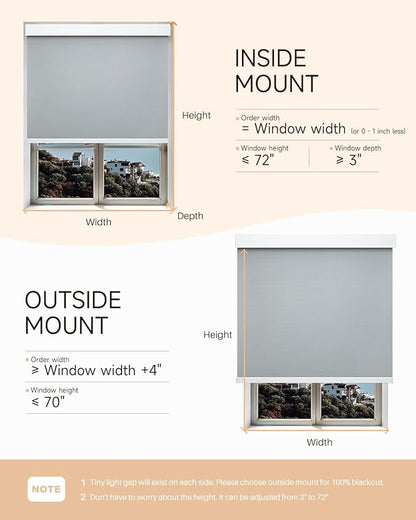 Smart Roller Shades for Windows, Alexa Blackout Motorized Blinds