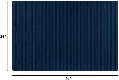 Non Slip Navy Solid Rubber Back Thing Landing Mat for Staircase 3x3 for Entryway, Rug for Bathroom, Stain Resistant Easy Cleaning Non Shedding Carpet Navy 3 x 3