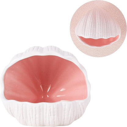 AnRui Cute Ceramic Aquarium Decorations Large Conch Shell-Shaped House Thematic Betta Fish Tank Accessory Decor Ornament Hideout Cave for Fish Playing or Hiding, Pink