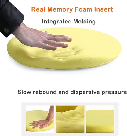 Sigmat Memory Foam Seat Cushion Anti-Slip Soft Round Stool Cushion Chair Pad 15 Inch Grey