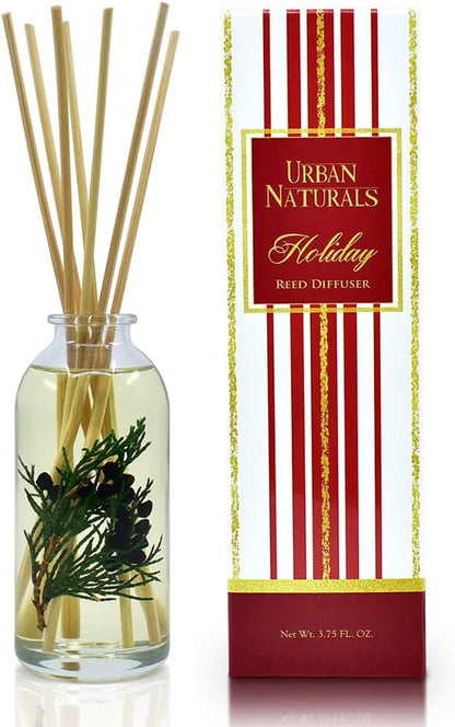 Urban Naturals Holiday Cranberry & Pine Holiday Wreath Reed Diffuser Set