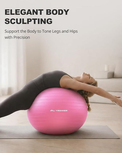 Trideer Exercise Ball for Yoga, Pilates & Fitness – Stability Ball Equipment