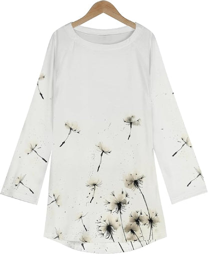 MARSVOVO Women Novelty Graphic Plus Size Sweater Crewneck Long Sleeve Cute Printed Loose Fit Casual Fall Sweaters Top