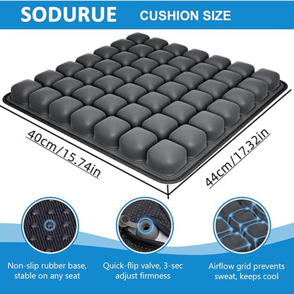 Sodurue Travel Cushion Airplane seat,Airplane seat Cushion for Long Flights,Press Type air Inflatable Wheelchair seat Cushion,49 airbags,for Car,Office,Stadium,Ergonomic Comfort Support,Heavy Duty