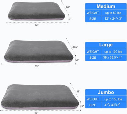 Magic Dog Super Soft Large Dog Bed, 39 Inches Orthopedic Foam Pet Beds with Anti Slip Bottom, Dog Sleeping Mattress with Removable and Washable Cover, Grey