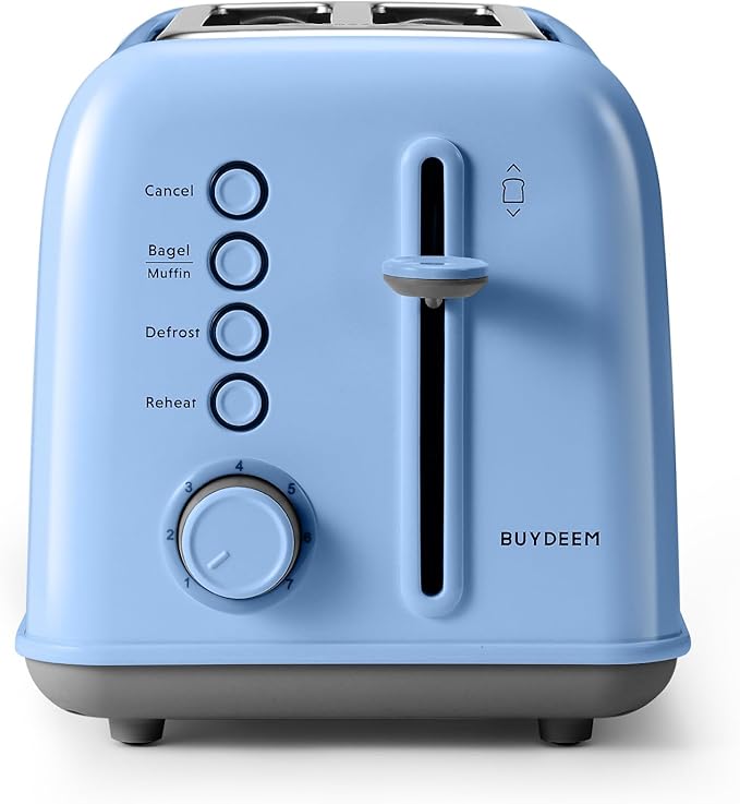BUYDEEM DT620 2-Slice Toaster, Extra Wide Slots, Retro Stainless Steel