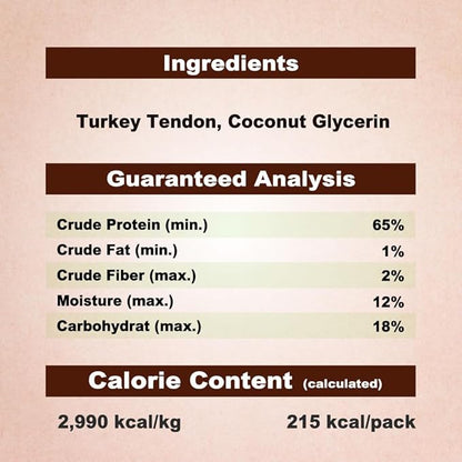AFreschi Turkey Tendons for Dogs, USA-Sourced, Healthy Dog Treats, Rawhide-Free Puppy Chews, Long Lasting, All Natural, Hypoallergenic Dog Treats for Large Breeds, 10 Count Box Rope (L)
