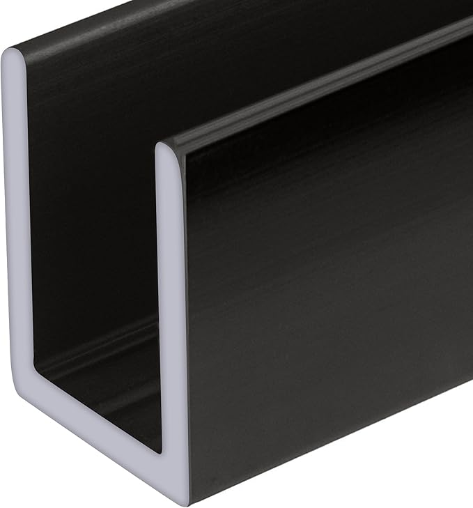 Brixwell SDCD38GM-CCP18 Gun Metal 3/8" Fixed Panel Shower Door Deep U-Channel