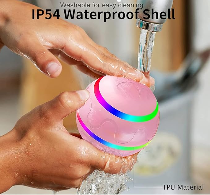 Interactive Dog Toys Dog Ball - 2025 Newly Upgraded Durable Motion Activated Automatic Moving, Bouncing, and Rotating Ball for Medium/Large Dogs, USB Rechargeable,Pink