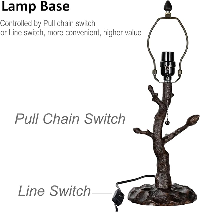 TL0021 Maple Leaves Tiffany Table Lamp Stained Glass Shade Reading Desk Light 12 X 20 Inches for Bedroom Living Room, Handcrafted Art Deco for Home Office, LED Bulb Included (Maple Leaves)