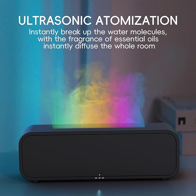 Essential Oil Diffuser, Music Sync Fire Flame Aromatherapy Diffuser, 250ml Cool