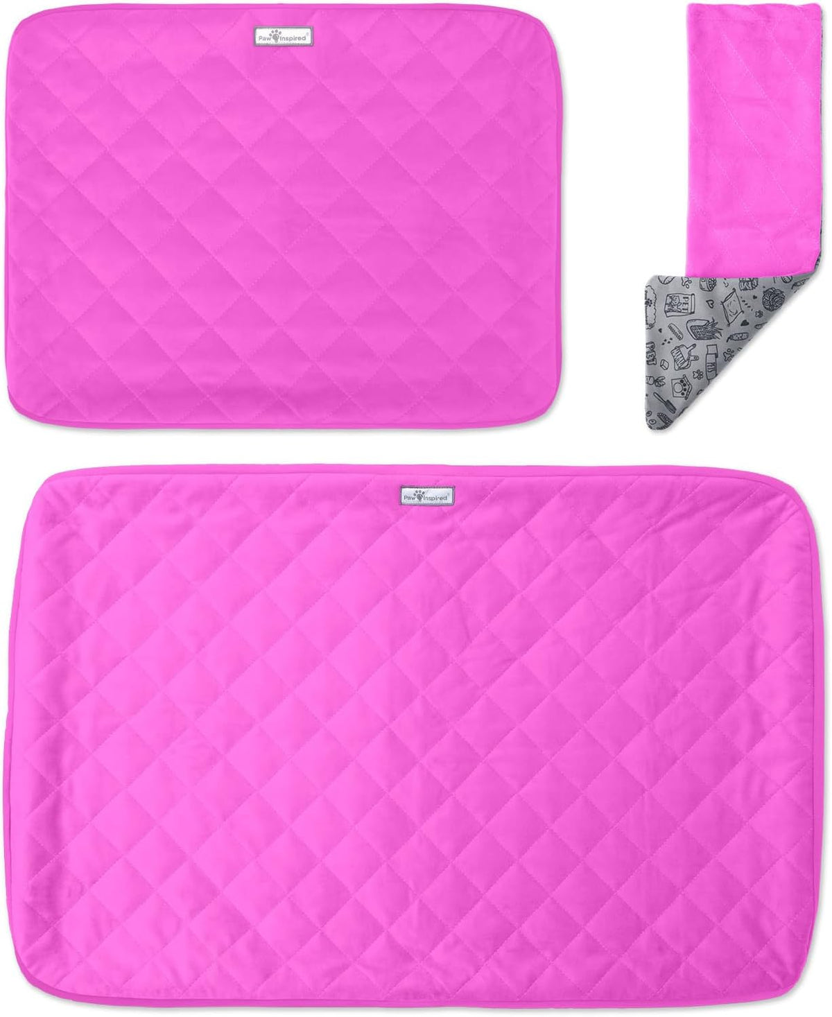 Paw Inspired Fitted Fleece Cage Liner Set for Ferret Nation, Critter Nation Single Unit (Bottom Pan Liner, Ramp Cover, Shelf Liner) for Ferrets, Rats, Chinchillas, Hedgehogs, Small Animals (Pink)