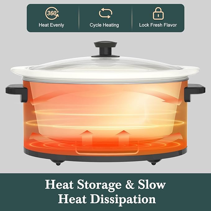 HOMECOOKIN 7-Quart Programmable Slow Cooker