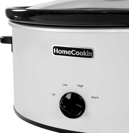 HOMECOOKIN 6 Quart Slow Cooker Oval Manual Pot Food Warmer