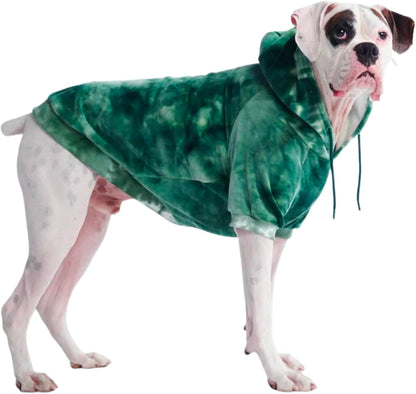 Spark Paws Dog Hoodie – Premium Dog Sweater for Small, Medium, and Large Dogs | Warm Outfits for French Bulldogs, Pitbull, Puppy, Winter Jacket Alternative - Green Skydye, 2XL