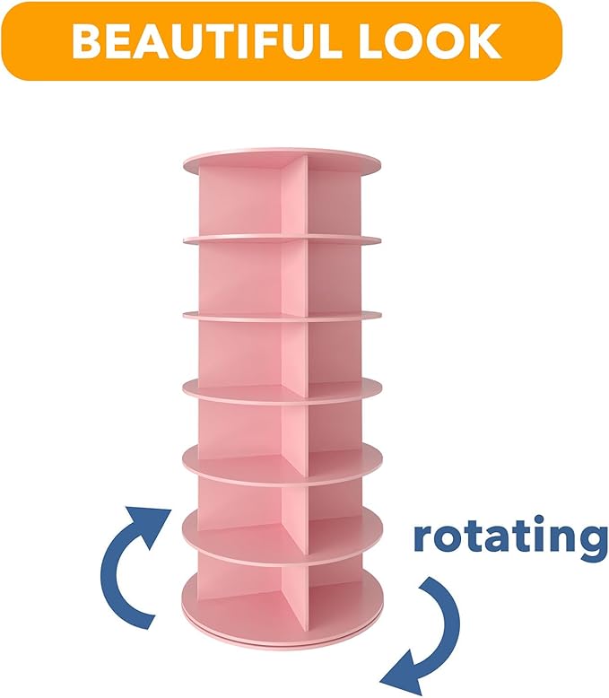 SpaceAid 6 Tier Rotating Shoe Rack Tower, Spinning Shoe Display Lazy Susan