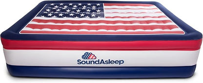 SoundAsleep Dream Series Luxury USA Air Mattress with ComfortCoil Technology & Built-in High Capacity Pump for Home & Camping- Double Height, Adjustable, Inflatable Blow Up, Portable - Queen Size
