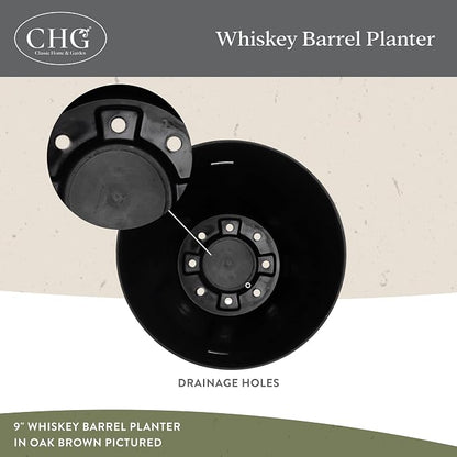 Whiskey Barrel Planters, Wood Finish Flower Planter Pot, Stylish Indoor & Outdoor Resin Garden Pots, Weather-Resistant Planting Pot (20.5" Kentucky Walnut, 1- Pack) | Wood Finish Flower Plant Pots, Indoor & Outdoor Planter, Weather-Resistant, Great for...