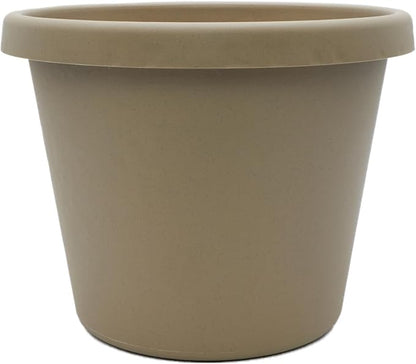 The HC Companies Prima Round Plastic Plant Pot w/Rolled Rim - Lightweight & UV Resistant Flower Pot for Herbs & More - Outdoor & Indoor Plant Pots w/Drainage (6 inch, Sandstone, Pack of 1)