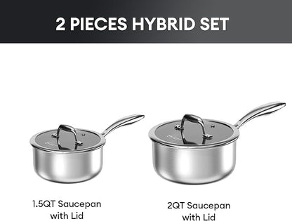 COOKER KING Sauce Pan Set, 1.5 QT & 2 QT Saucepan