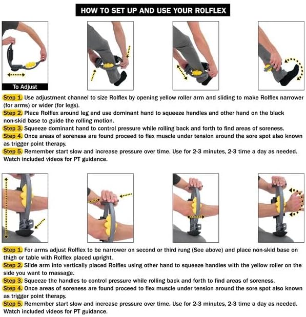 Rolflex Arm & Leg Massager Roller – Muscle Roller to Address Golfer’s Elbow