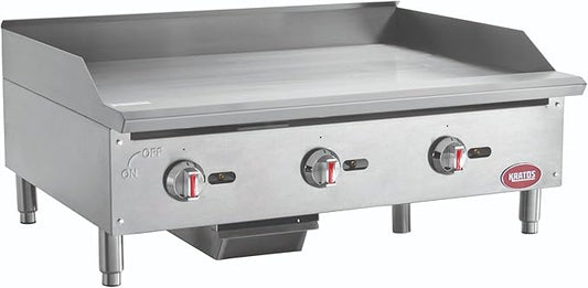 Kratos 36" Wide Commercial Countertop Griddle, Gas Hot Plate