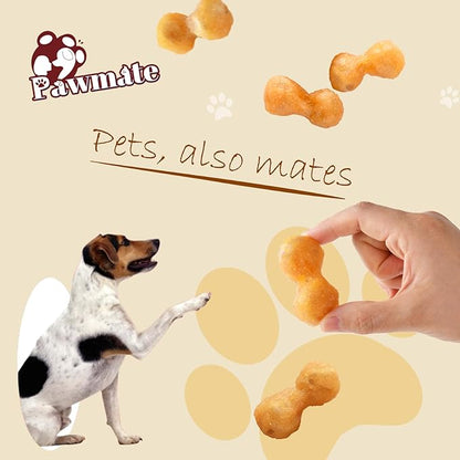 Dog Treats Chicken Wrapped Peanut Butter Bones 2.5'', Easily Digestable Dog Chews Rawhide Free Grain Free, Chewy Training Treats Snacks for Small Medium Large Dogs, 10.6 oz