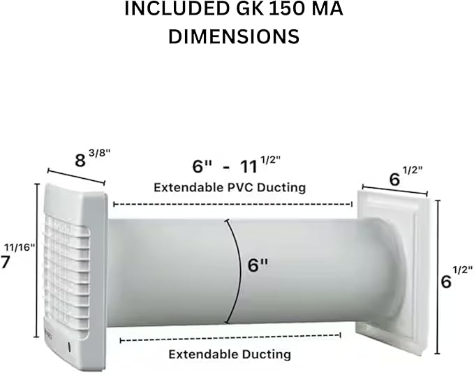 VENTS-US GK 150 MA-MV KIT – Easy to Install 6" Through The Wall Exhaust Fan