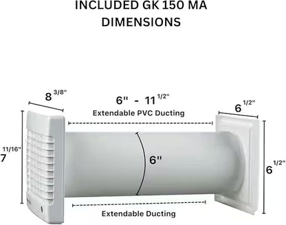VENTS-US GK 150 MA-MV KIT – Easy to Install 6" Through The Wall Exhaust Fan