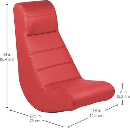 Factory Direct Partners 10489-RD Soft Ergonomic Horizontal Soft Video Rocker - Great for Reading, Gaming, Meditating, or TV for Kids Teens and Adults - Red
