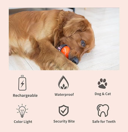 Interactive Dog Toys Dog Ball - 2025 Newly Upgraded Durable Motion Activated Automatic Moving, Bouncing, and Rotating Ball for Medium/Large Dogs, USB Rechargeable, Orange