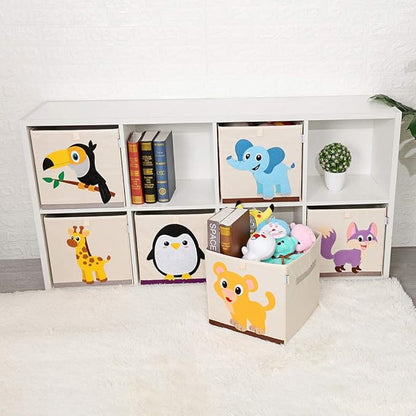 CLCROBD Foldable Animal Cube Storage Bins Fabric Toy Box/Chest/Organizer for Kids Nursery, 13 inch (Toucan)