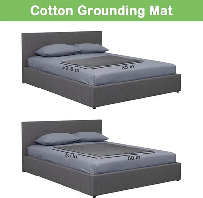 Grounding Mat, 35x50 Inch, Cotton Grounding Pad with Silver Fiber, Grounding Mat for Bed, Improves Sleep Wellness, Gray