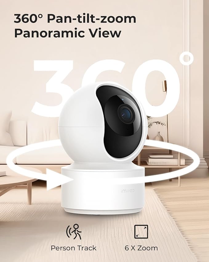 IMILAB C21 2.5K Security Camera Indoor, 360° View Room Camera