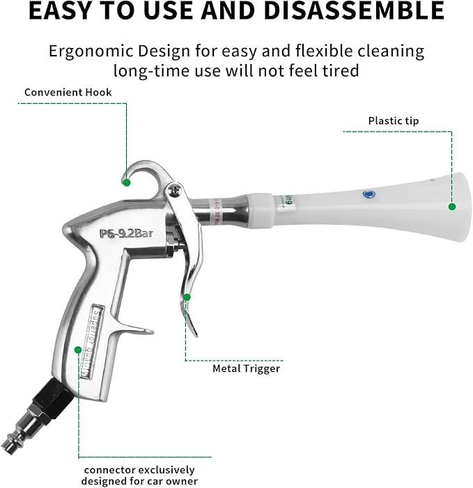 Tornado Dry Cleaning Gun with Brass Adjustable Air Flow Nozzle, Air Blower Gun