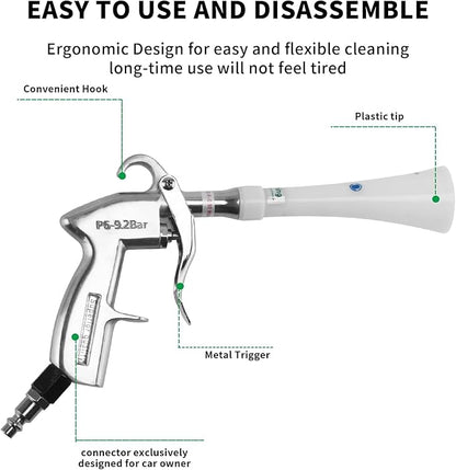 Tornado Dry Cleaning Gun with Brass Adjustable Air Flow Nozzle, Air Blower Gun