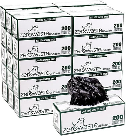 Zero Waste USA 6,000 Premium Dog Waste Station Refill Roll Bags - Up to 40% thicker & stronger than competitor bags - Guaranteed to fit any commercial roll bag dispenser (30 rolls of 200 bags)